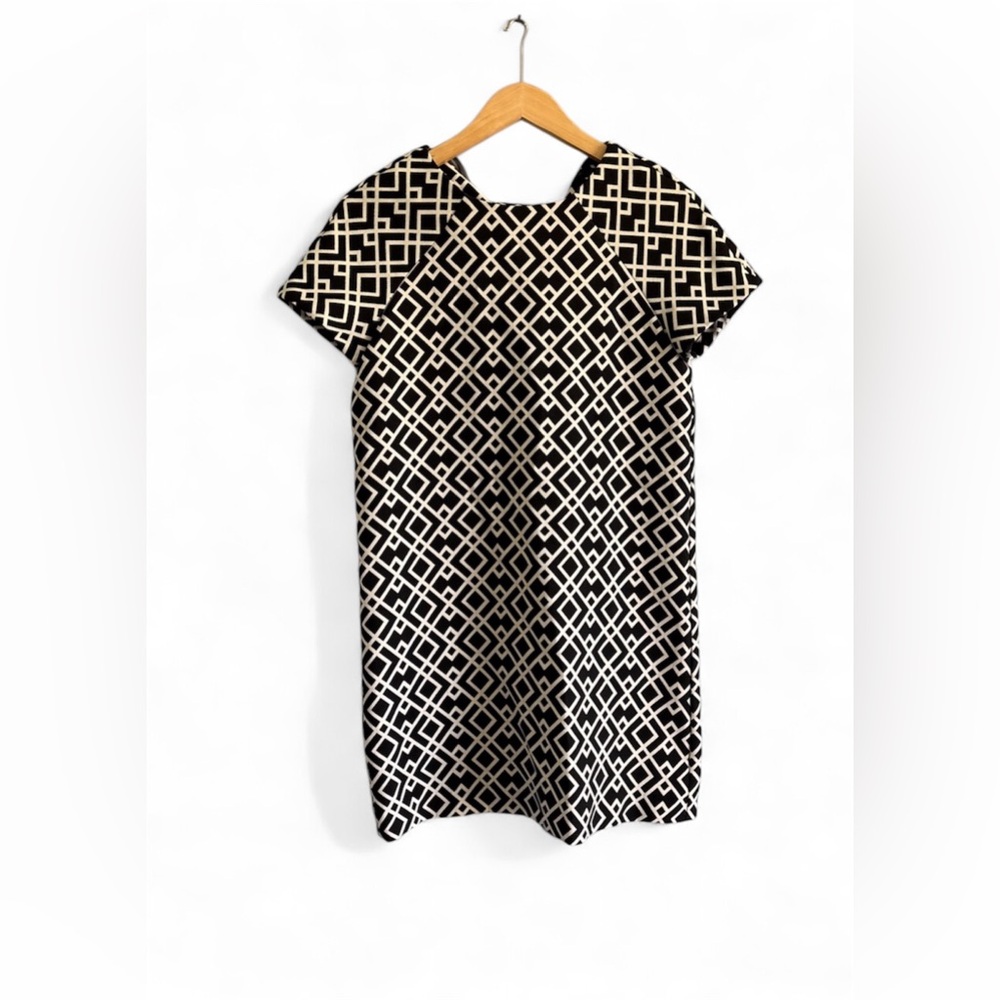 Zara Monochrome Geometric Mini Dress